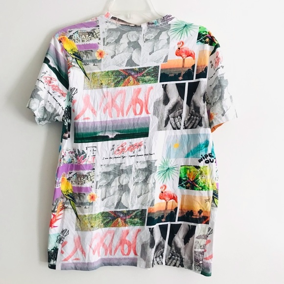 Guess | Short Sleeves Postcard Tee Mens Size M Organic Cotton Crewneck Pullover - Picture 7 of 14